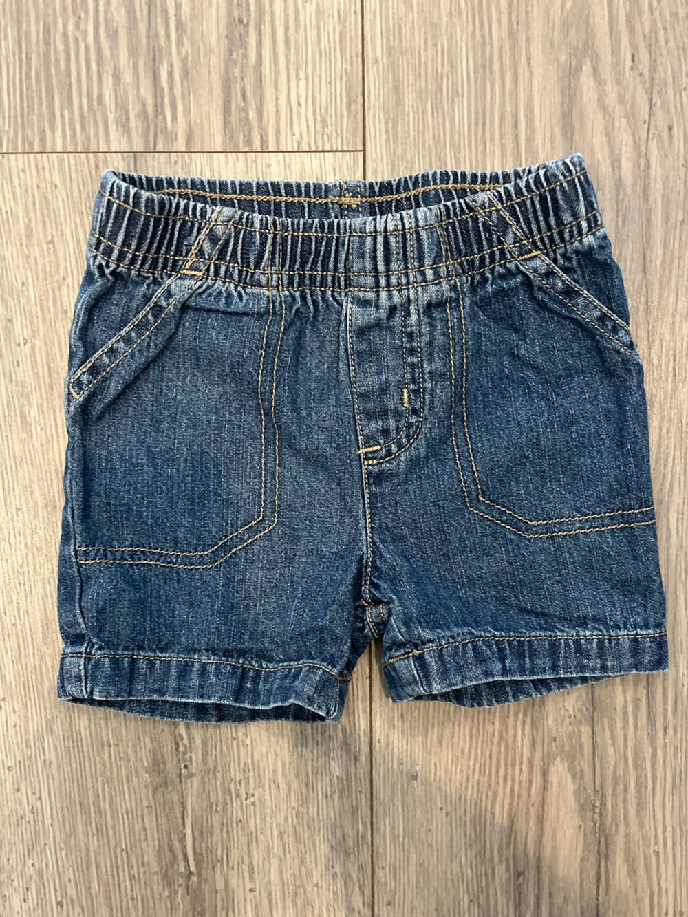 Jumping Beans Baby Boy Blue Denim Jean Shorts Elastic Waist 9 Months